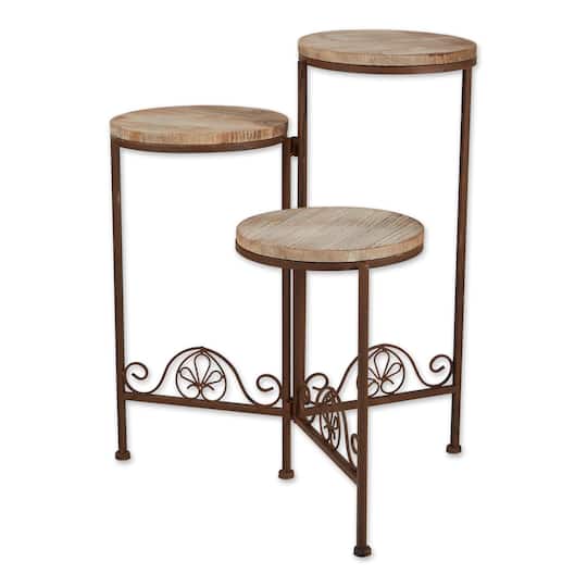 23" Rustic Triple Planter Stand